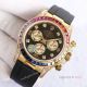 New Gold Rolex Daytona Rainbow Diamond Bezel Black Dial With Diamonds Watch Replica (2)_th.jpg